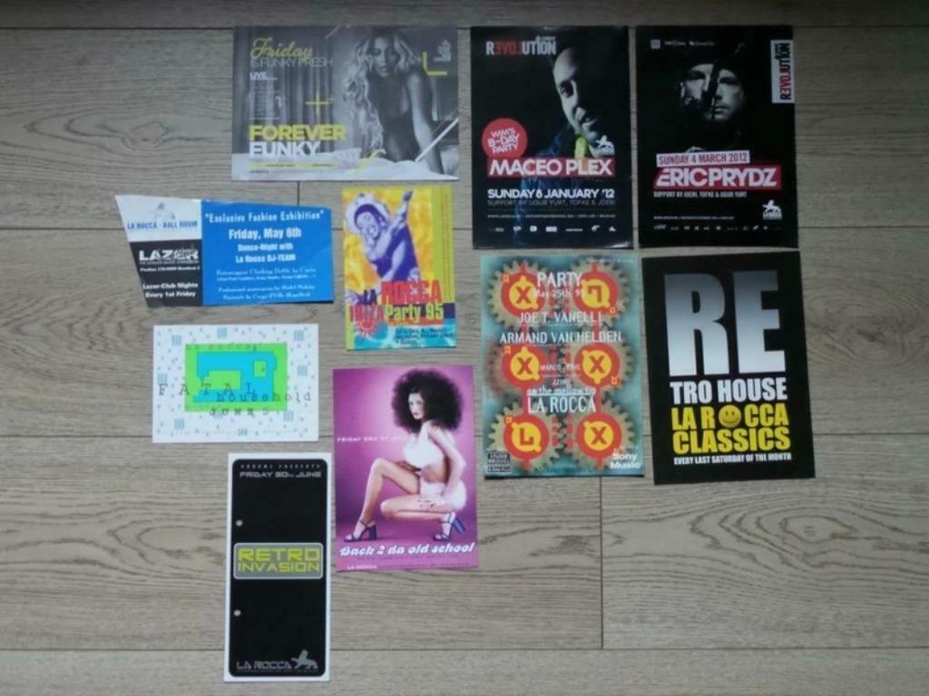 Lot de flyers / dépliants de la Discothèque La Rocca (Lier), Verzamelen, Ophalen of Verzenden, Gebruikt, Overige typen