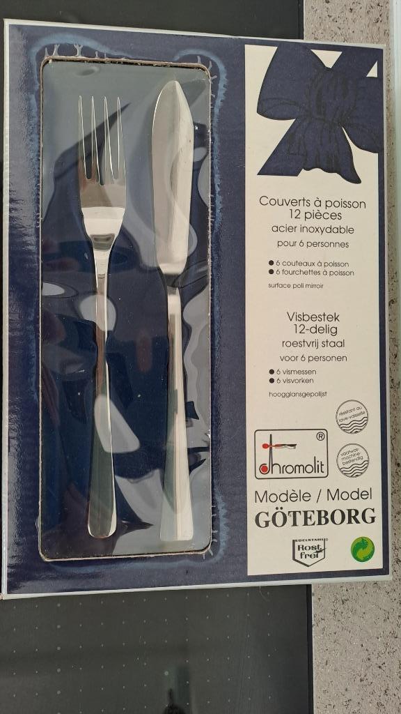 vis bestek inox, Ophalen, Nieuw, Overige materialen, Compleet servies