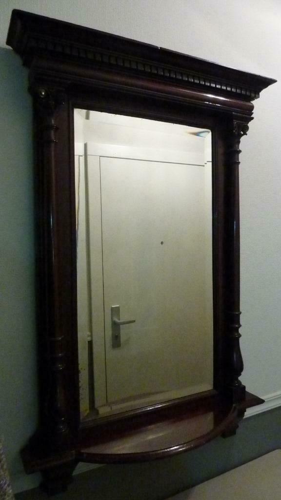 Miroir anglais ancien en acajou (qualité !), Enlèvement, Rectangulaire, 50 à 100 cm, 100 à 150 cm