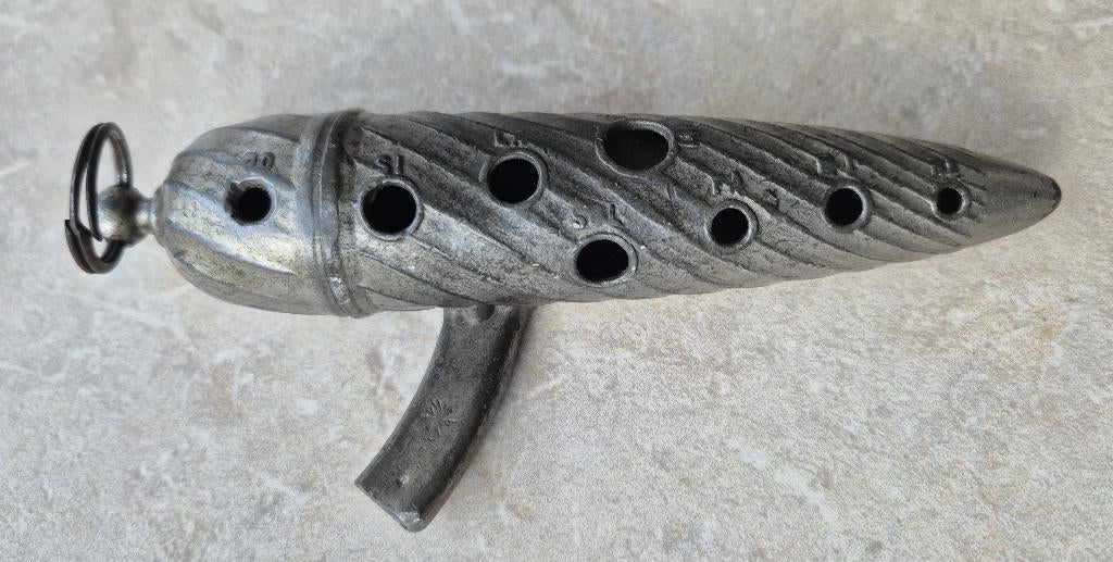 Vintage metalen ocarina – “ AA Déposé” – Franse solmisatie, Verzenden, Gebruikt, Overige soorten