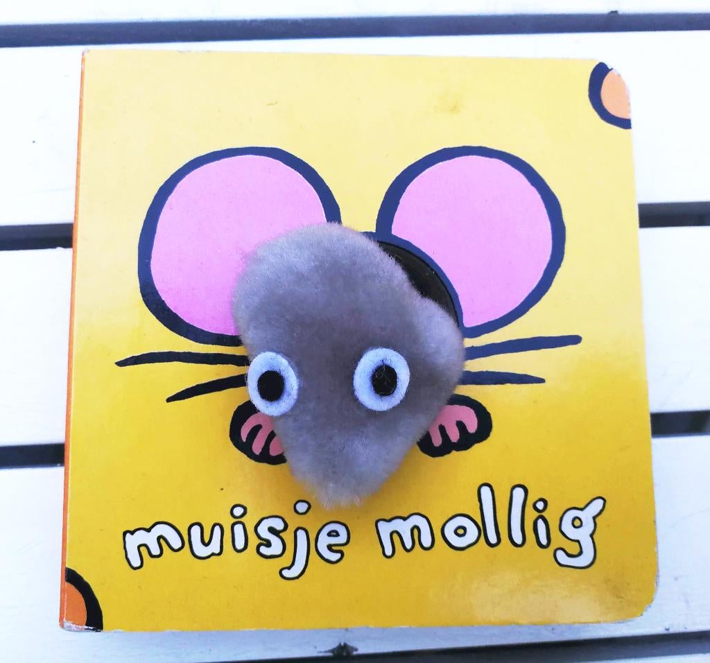 Muisje mollig peuterboekje knuffelboekje vingerpopje peuters, Boeken, Ophalen of Verzenden, Zo goed als nieuw, Uitklap-, Voel- of Ontdekboek