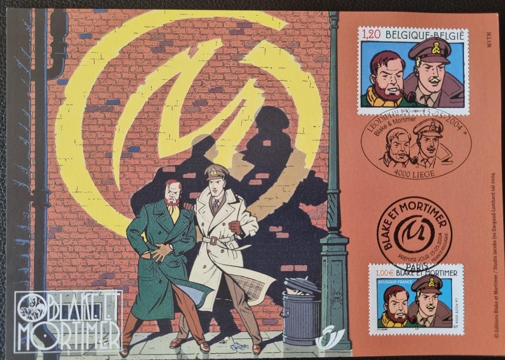 Carte commémorative Blake Mortimer | Carte Souvenir Belgium, Timbres & Monnaies, Enlèvement ou Envoi, Affranchi, Oblitération 1er jour