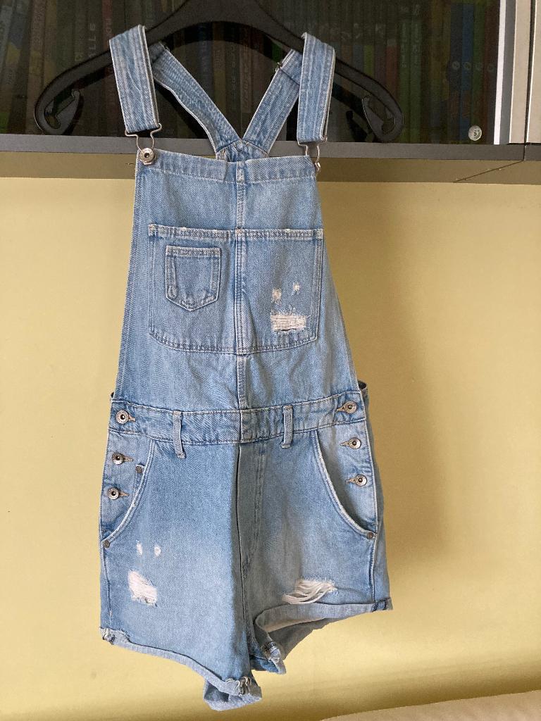Jeans salopette short mt 34 in mooie staat, Kleding | Dames, Ophalen, Zo goed als nieuw