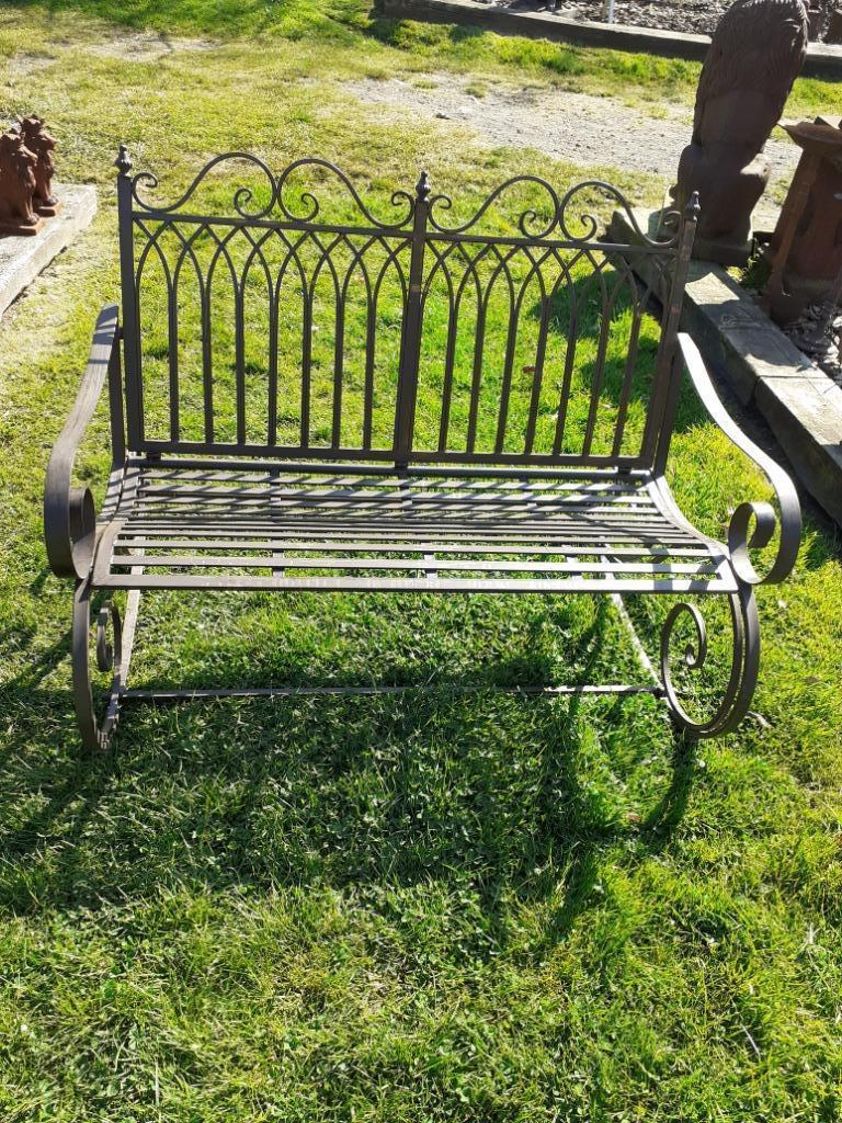 Rocking chair, banc de jardin en fer forgé patiné brun, Enlèvement, Neuf, Métal