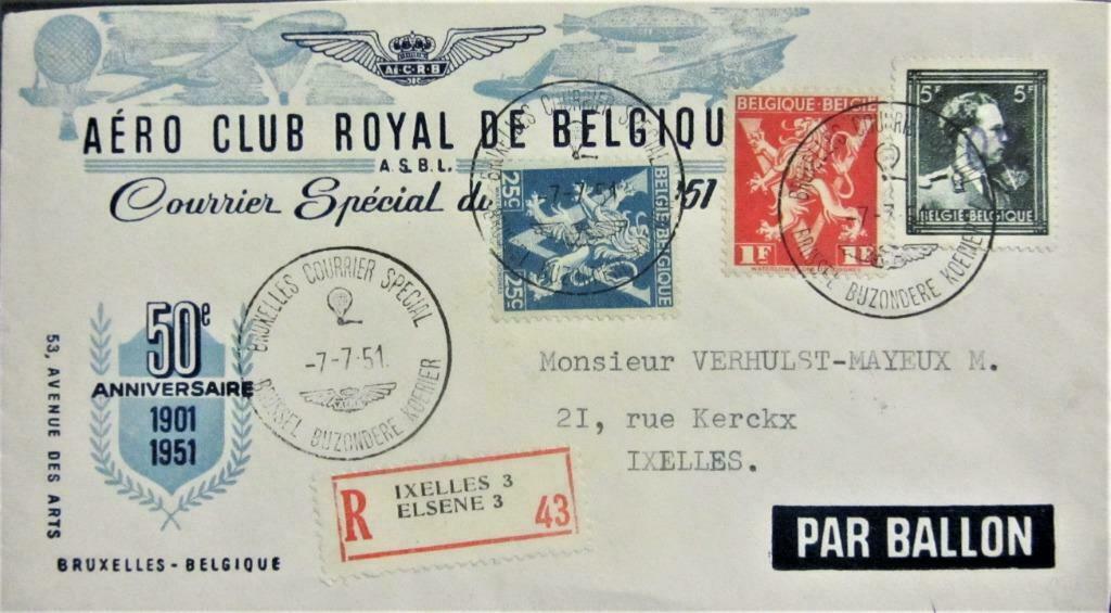 FDC- BELGIË- AERO CLUB DE BELGIQUE (ERG ZELDZAME COVER), Timbres & Monnaies, Enlèvement ou Envoi, Affranchi, Avions