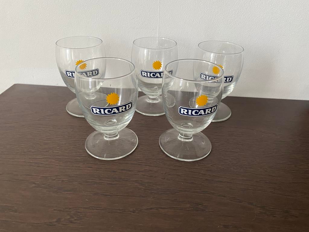 Set van 5 ricard glazen, Verzamelen, Ophalen, Zo goed als nieuw