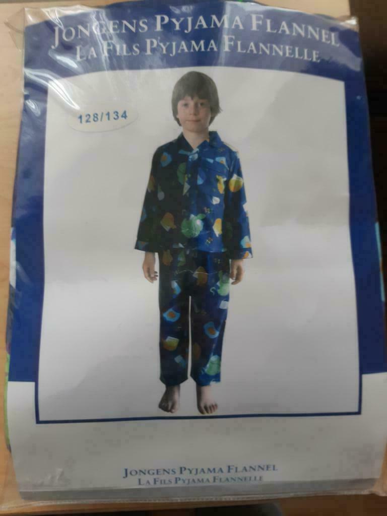 pyjama flannel (jongen) 128-134 bl. + tekeningen + "zzz"-NIE, Neuf, Garçon, MET, Enlèvement
