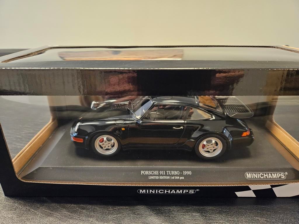 Minichamps Porsche 911 1990 turbo 1/18 Black !, Enlèvement ou Envoi, Neuf, Voiture, MiniChamps