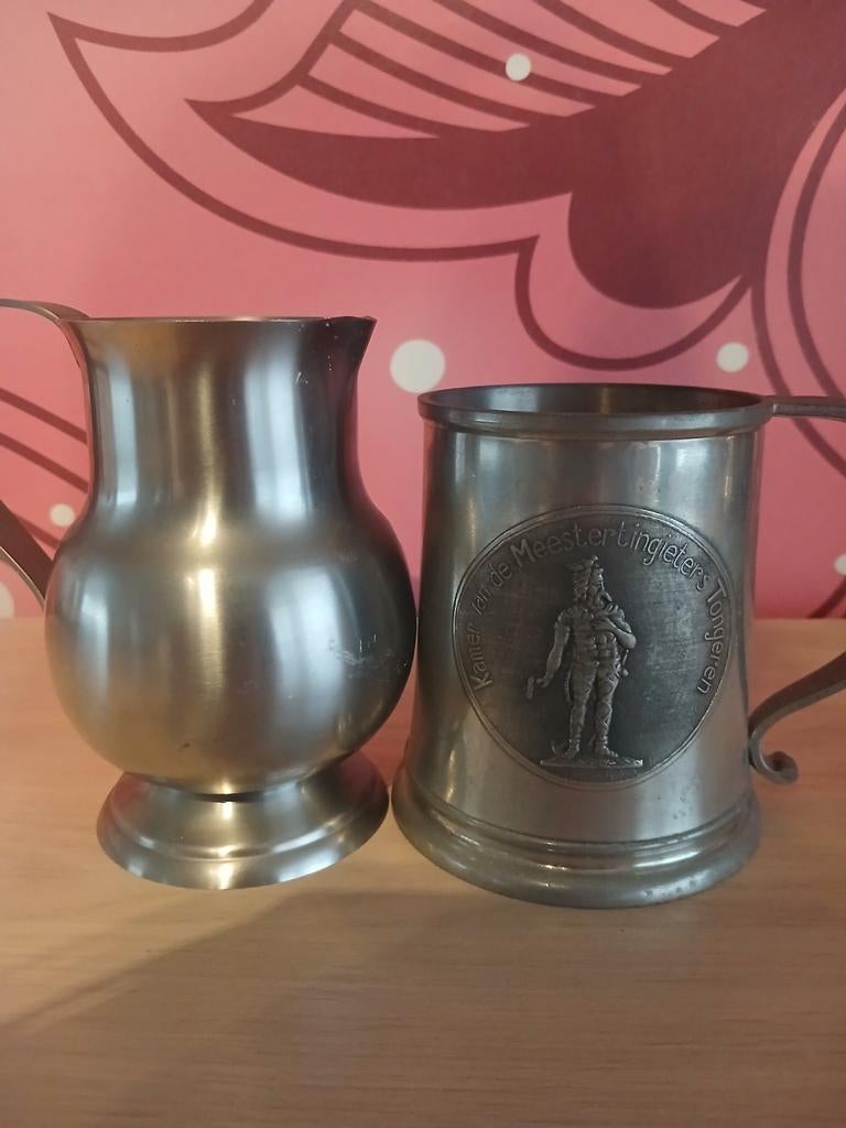 Twee bekers, Antiek en Kunst, Antiek | Tin, Ophalen