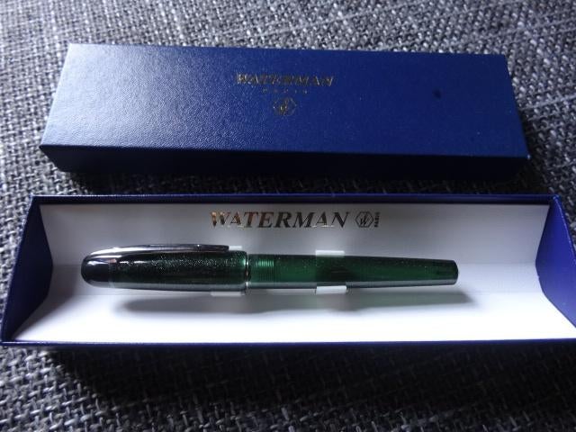 Stylo plume Waterman "Paris" vert pailleté, Ophalen, Nieuw, Met doosje, Vulpen
