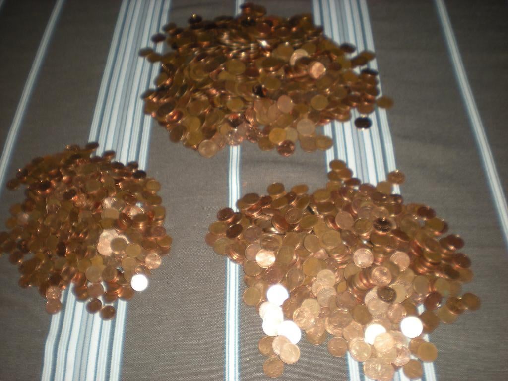 groot lot euromunten 0,01 - 0,02 - 0,05 eurocent, Ophalen