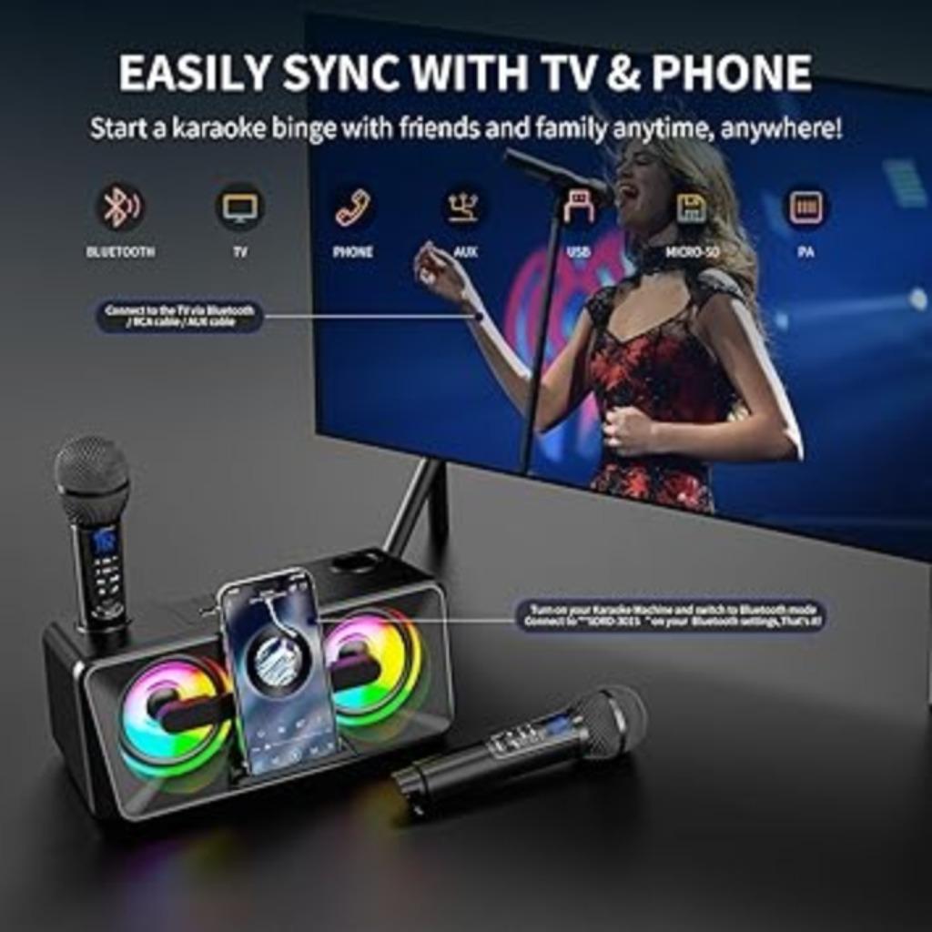 Karaoke machine met 2 microfoons  SNELLE GRATIS LEVERING, -, Verzenden, -, Nieuw