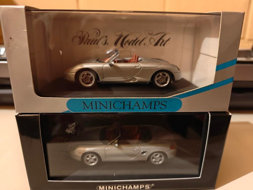 Minichamps Porsche Boxster 1/43 zilver, Hobby en Vrije tijd, Ophalen of Verzenden, Nieuw, MiniChamps