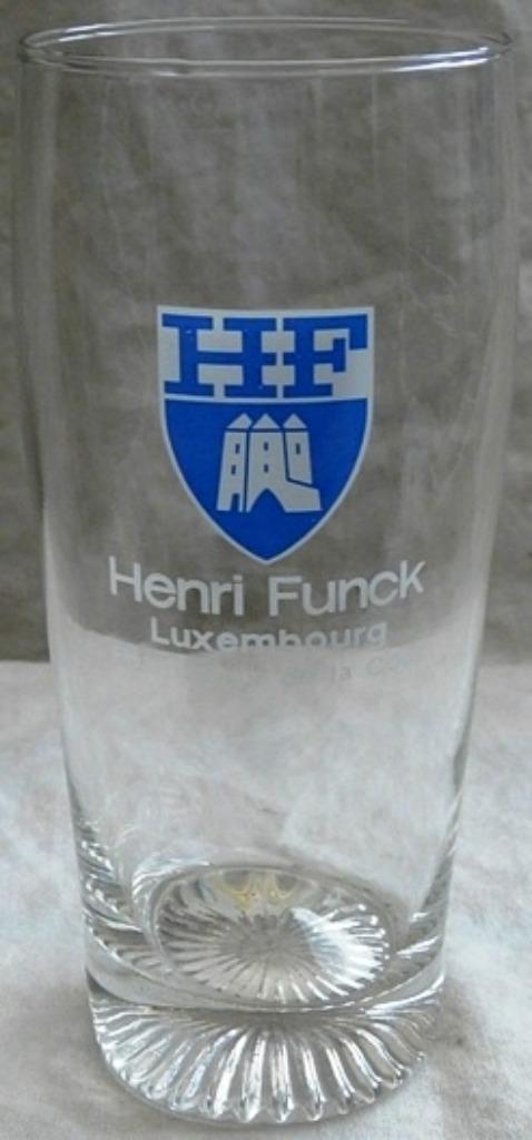 Bierglas, Merk: Henri Funck - Luxembourg, 0,33L, 1 stuks., Verzamelen, Ophalen of Verzenden, Gebruikt, Glas of Glazen, Overige merken