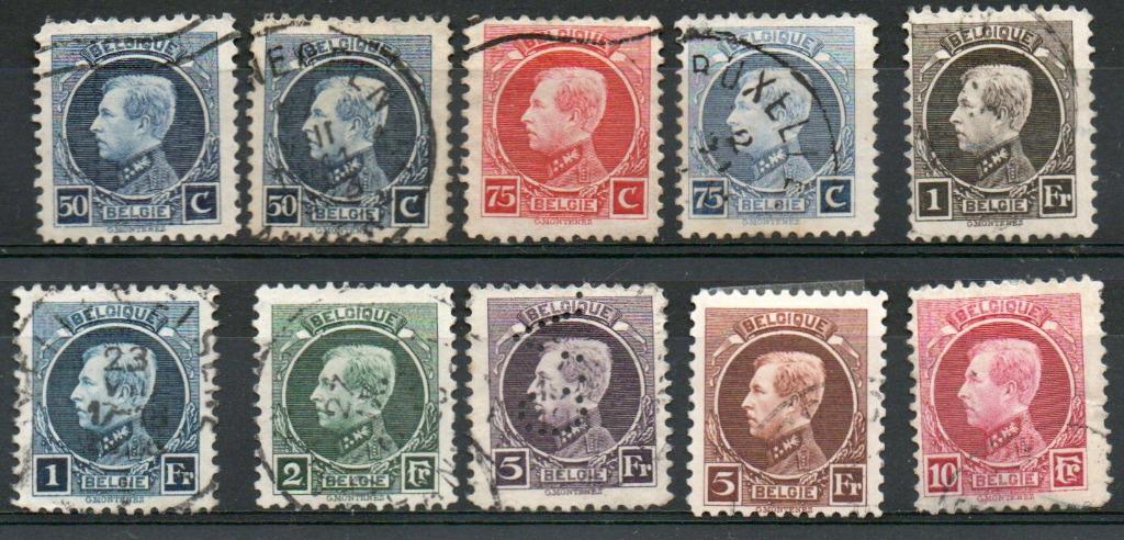 Année 1921-1922 : 187 + 211-219 obli. (voir scan) - S.M. le, Enlèvement ou Envoi