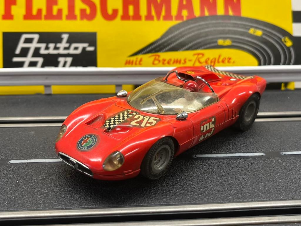 Fleischmann Alfa Romeo Slot Car Racebaan Auto Vintage, Envoi, Comme neuf, Circuit, Fleischmann