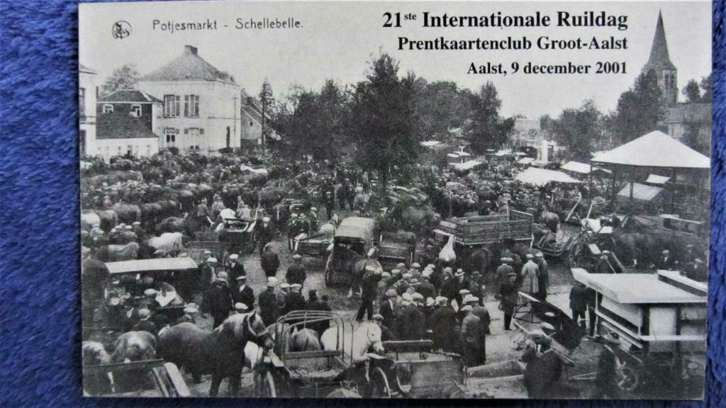 POSTKAARTEN- SCHELLEBELLE, DE POTJESMARKT., Ophalen of Verzenden, Ongelopen, Oost-Vlaanderen