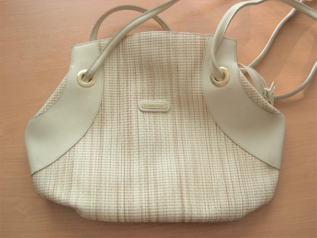 Handtas van Canberra, Bijoux, Sacs & Beauté, Enlèvement ou Envoi, Utilisé, Beige, Sac à main