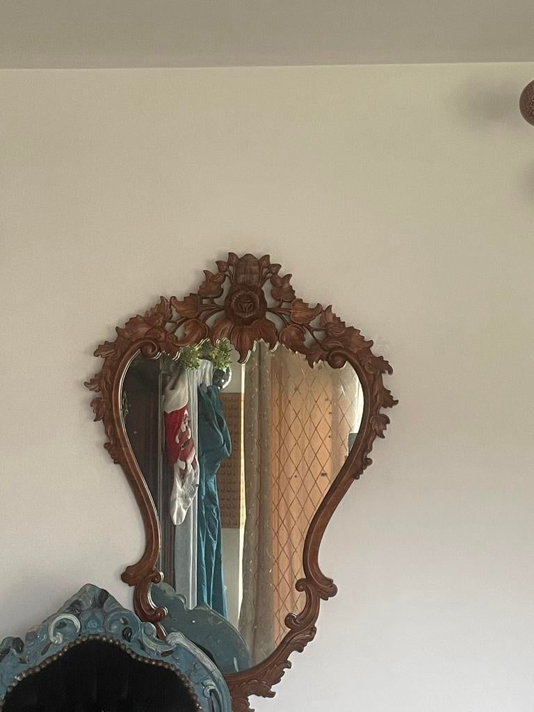 antieke spiegel, Antiek en Kunst, Ophalen, Ovaal, 50 tot 100 cm, Minder dan 100 cm
