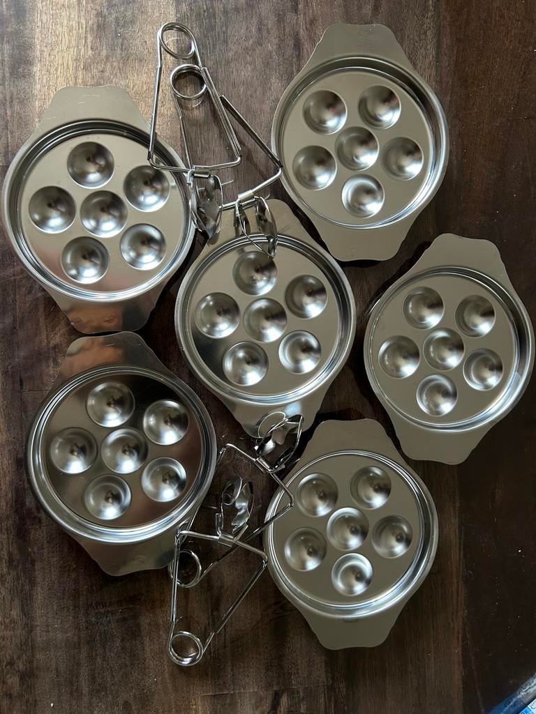 5 escargotschaaltjes/4 tangen, Huis en Inrichting, Keuken | Bestek, Ophalen of Verzenden, Gebruikt, Inox of Chroom, Vaatwasserbestendig