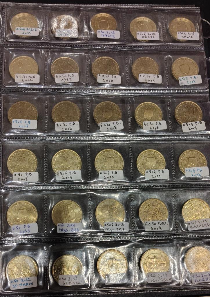 30 pièces 50 cents malte monaco p b portugal st marin slov, Enlèvement ou Envoi, Malte