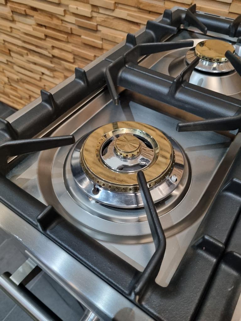 🔥 Poêle Boretti luxe 120cm anthracite + 7 brûleurs en acier, Gaz, Classe énergétique A ou plus économe, Enlèvement ou Envoi, Comme neuf