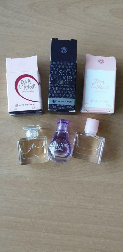 3 x 5 ml eau de parfum Yves Rocker dans son emballage d'orig, Enlèvement, Neuf, Miniature, Plein