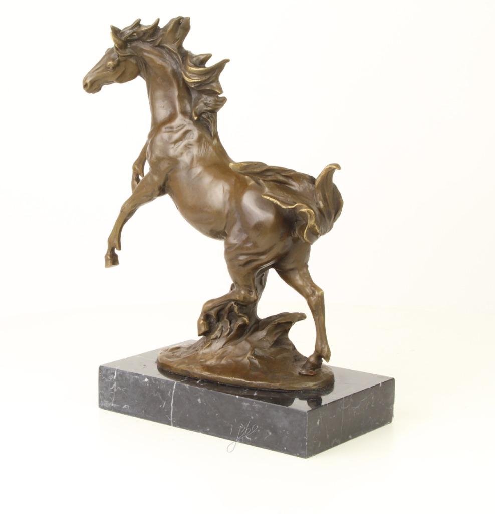 Grote Bronzen Beeld van een steigerend Paard | Nieuw, Antiek en Kunst, Verzenden, Brons