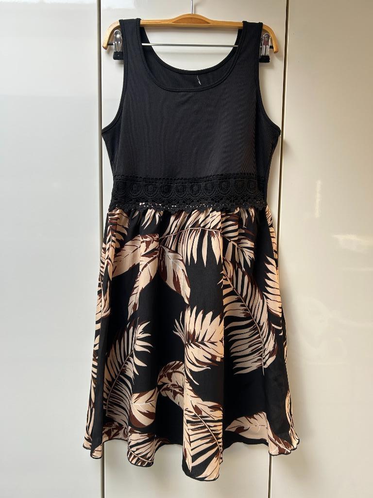 Robe noire et brune Shein - Taille 38 *, Taille 38/40 (M), Enlèvement ou Envoi, Comme neuf, SHEIN