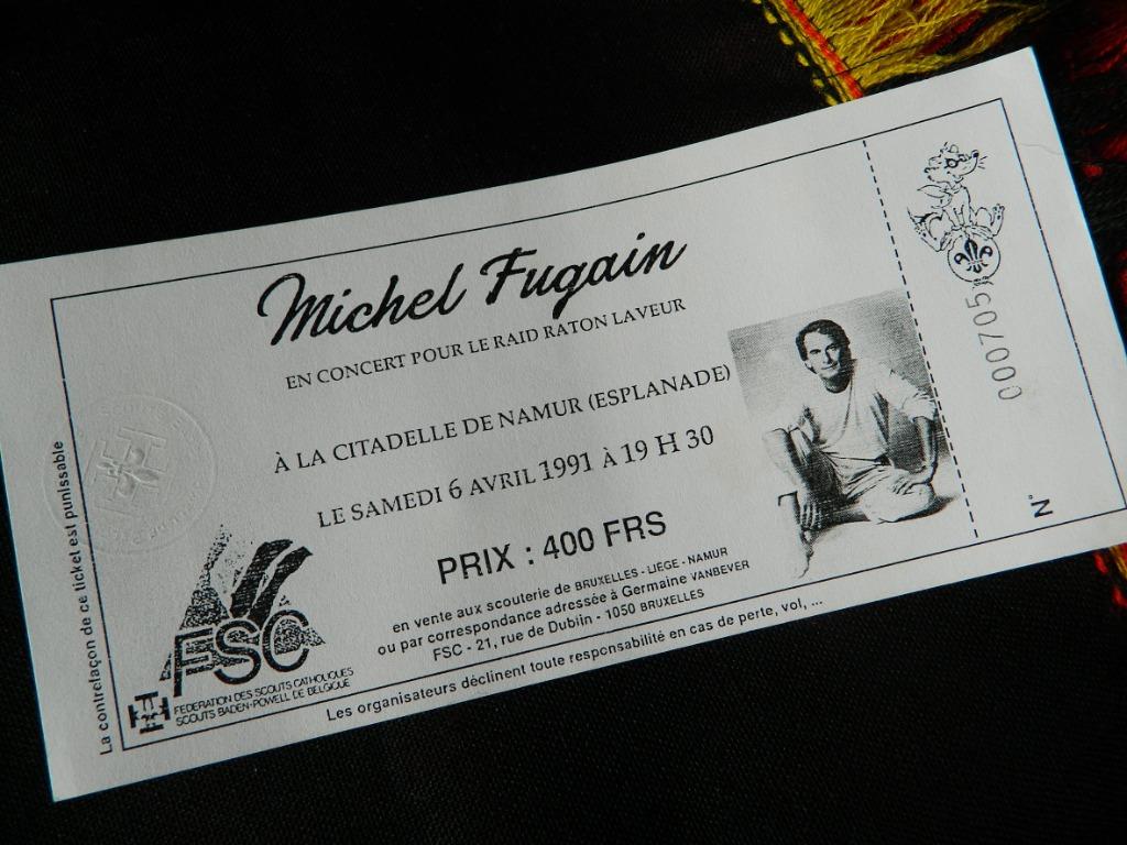 TICKET CONCERT FUGAIN, Envoi, Comme neuf, Autres types