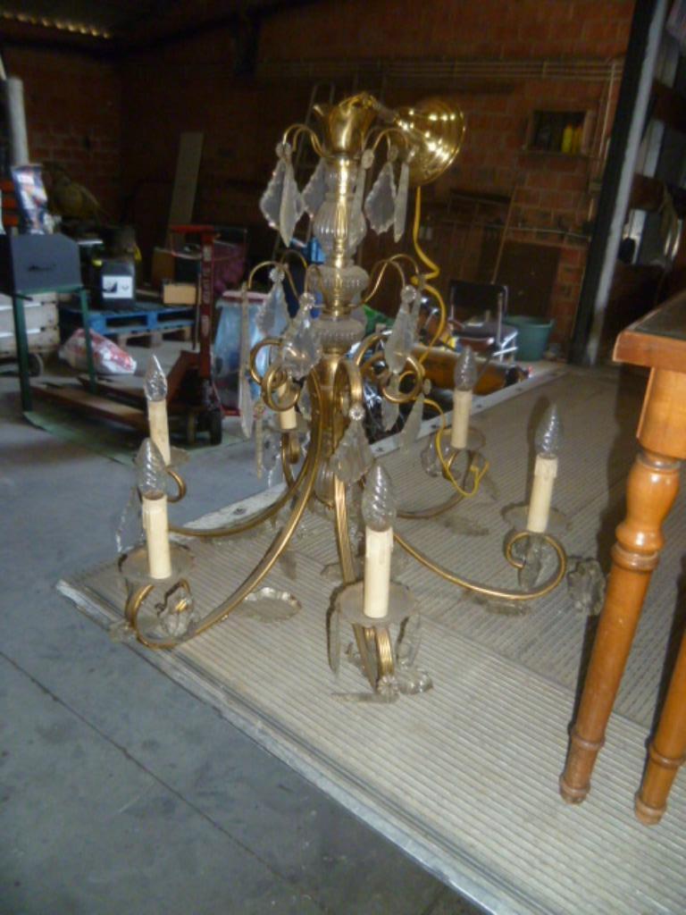 OUDE LOPEREN LUSTER MET CRISTAL, Ophalen