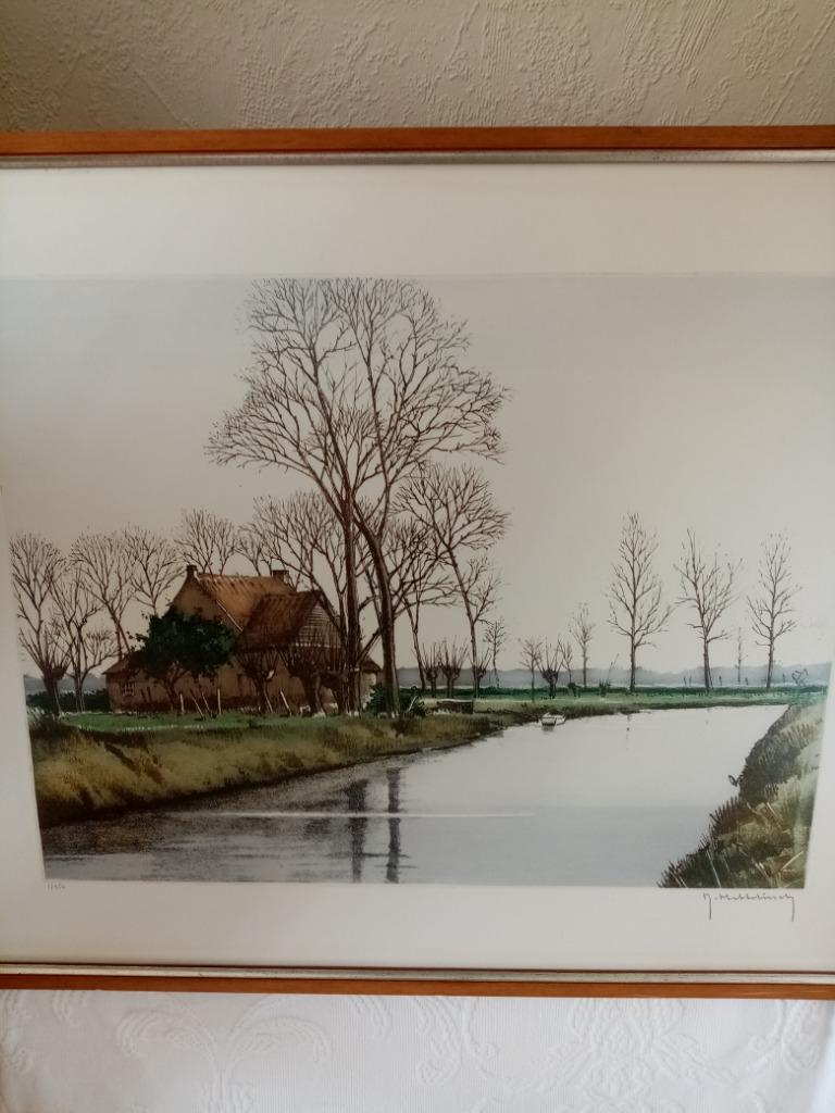 Lithografie van Roger Hebbelinck genummerd 1/135 (45/57cm), Ophalen