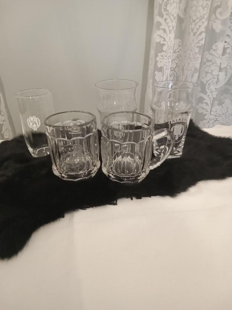 Oude glazen en pullen van Cristal Alken., Ophalen of Verzenden, Bierglas