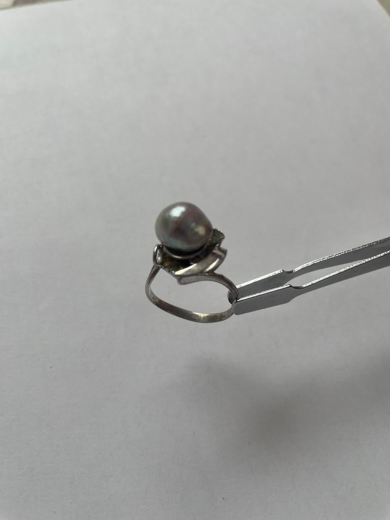 Zilveren ring met parel, Ophalen, Ring