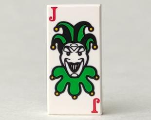 Lego Tile 1 x 2 with Playing Card Joker Pattern / 392-T1, Ophalen of Verzenden, Zo goed als nieuw, Losse stenen, Lego