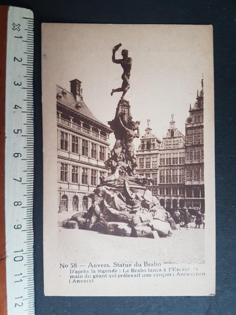 Petite carte d'honneur Carte d'Honneur Anvers Brabo Statue, Enlèvement ou Envoi, 1920 à 1940, Non affranchie, Anvers