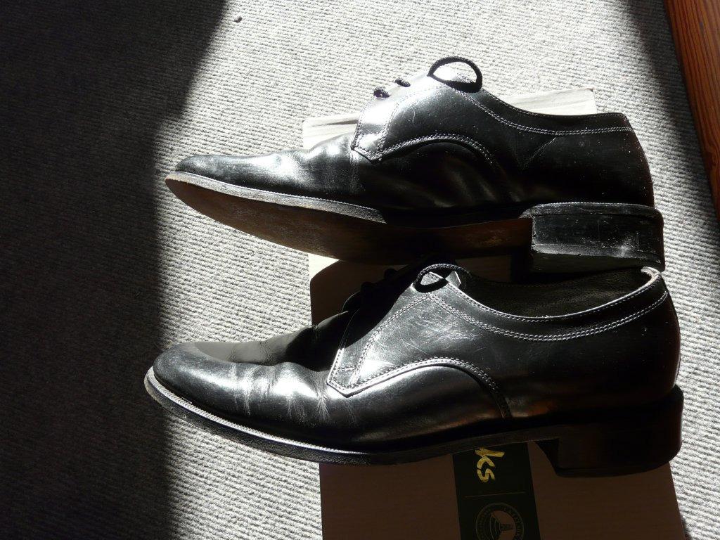 P43 klassieke kledingschoenen, Ophalen, Zwart, Gedragen, Veterschoenen