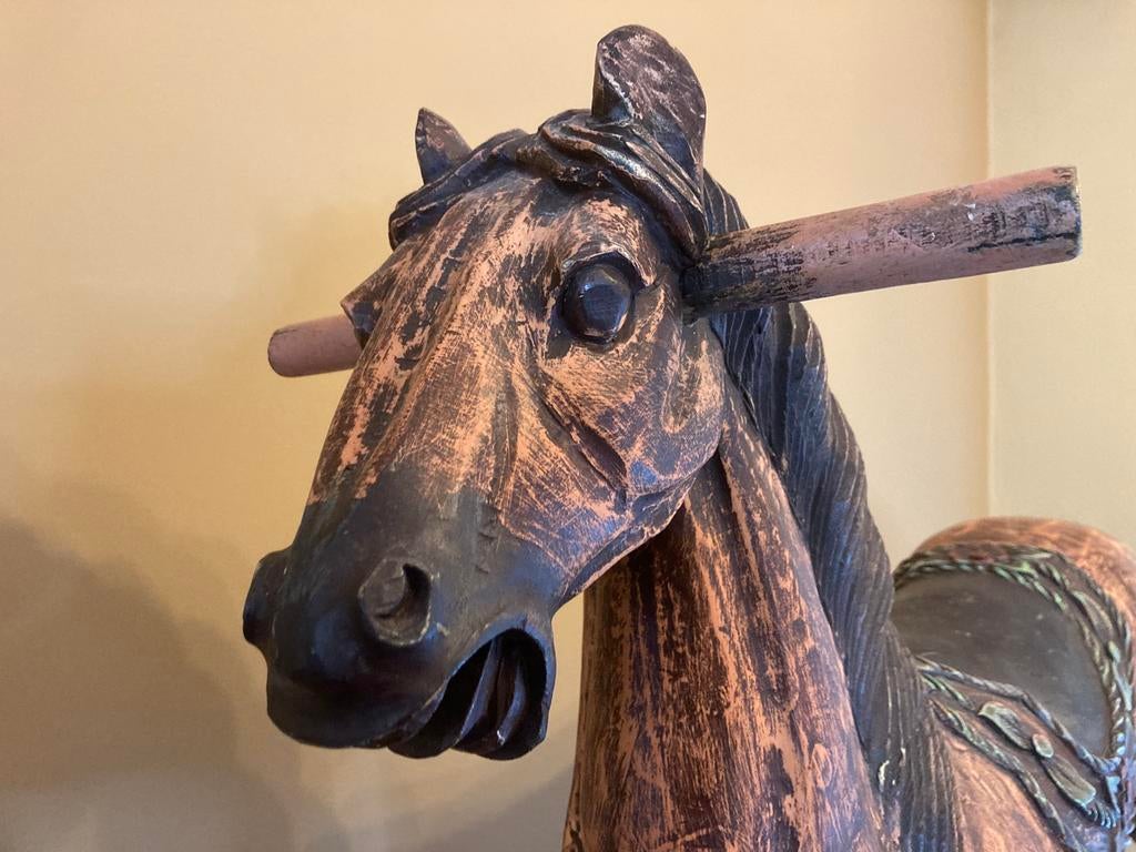 Antiek houten schommel paard, Antiek en Kunst, Ophalen