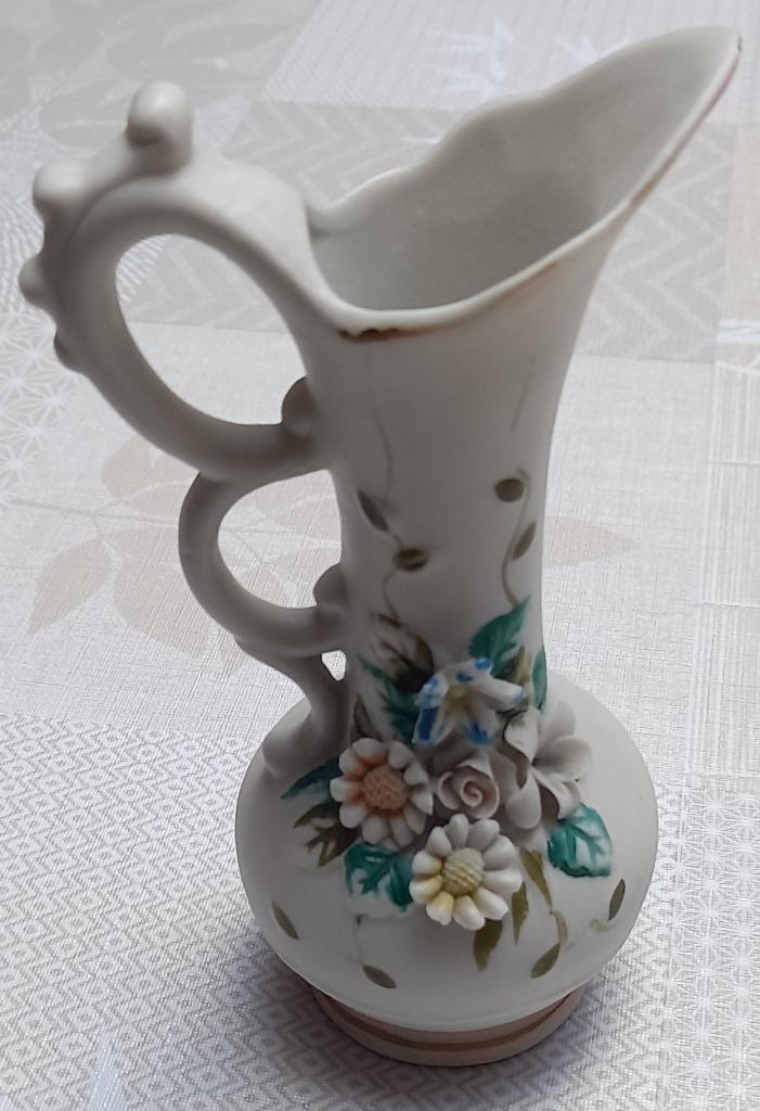 Kruik / kan met klassieke bloemen decoratie (16 cm groot), Enlèvement