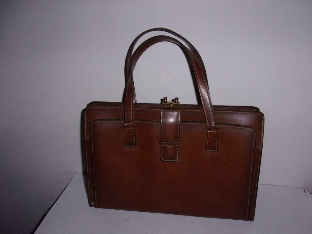 ancien sac à main vintage, Enlèvement ou Envoi, Comme neuf, Brun, Sac à main