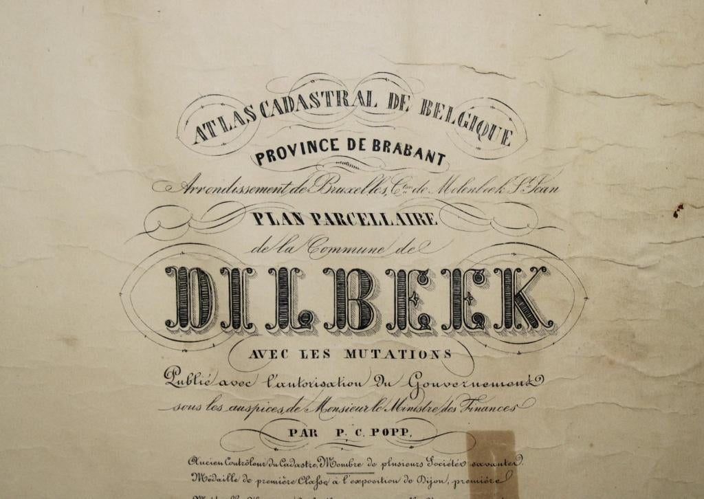 2 oude kaarten Dilbeek, PC Popp, 19eeuw, Antiek en Kunst, Ophalen
