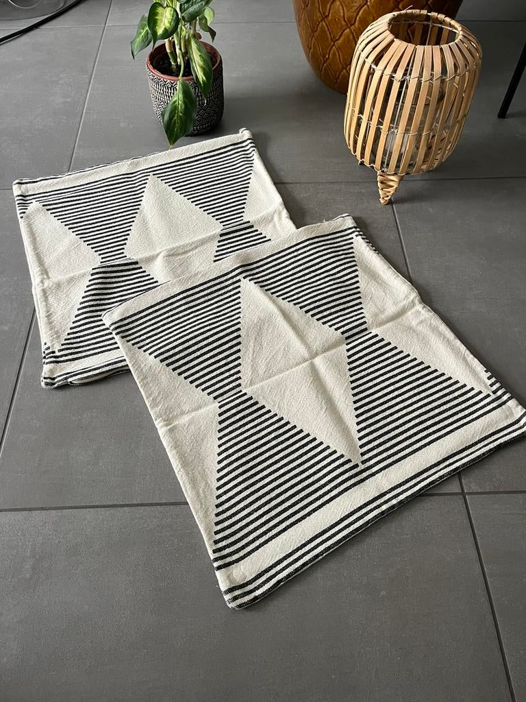 2 katoenen kussenslopen 45x45 H&M Home, Enlèvement, Comme neuf