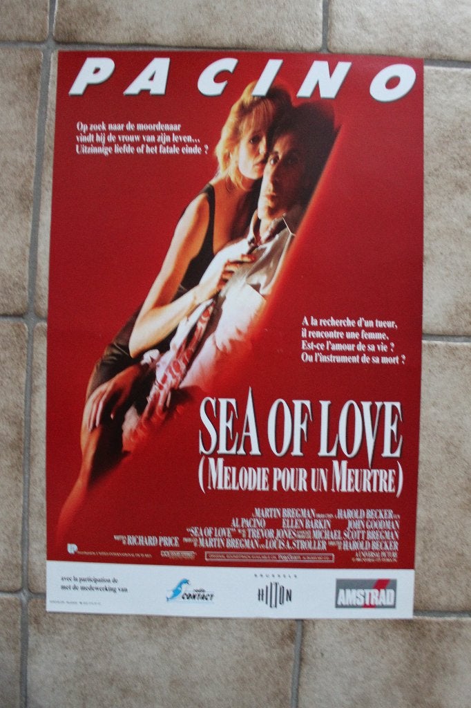 filmaffiche Al Pacino Sea Of Love 1989 filmposter, Rechthoekig Staand, Ophalen of Verzenden, Zo goed als nieuw, A1 t/m A3