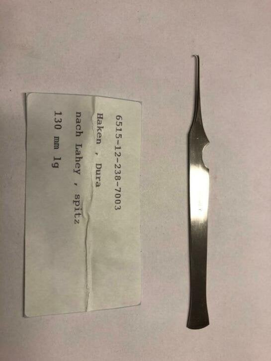 LAHEY CLINIC DURA RETRACTOR HOOK, 13CM,, Divers