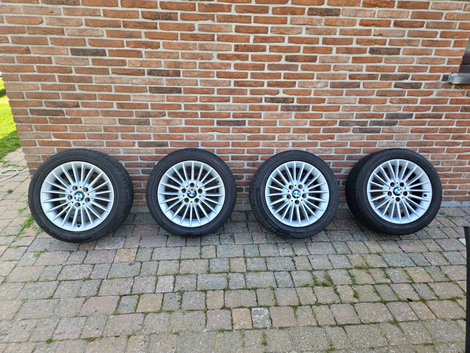 BMW OEM 17" velgen 5x120 225 50 + bandendruksensoren, Gebruikt, Banden en Velgen, 17 inch, Ophalen of Verzenden