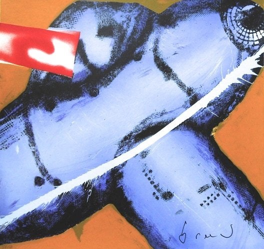 Herman Brood - "Vliegtuig", Signé, Envoi, Sérigraphie