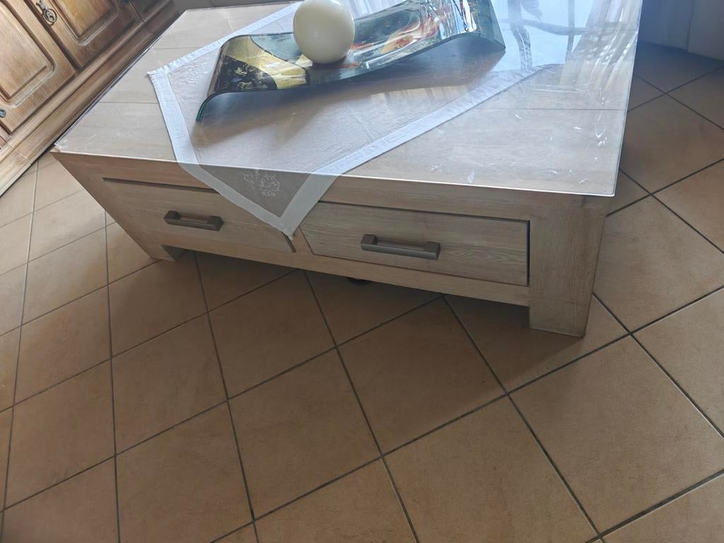 Table de salon bois massif., 100 à 150 cm, Moins de 50 cm, Enlèvement ou Envoi, Comme neuf