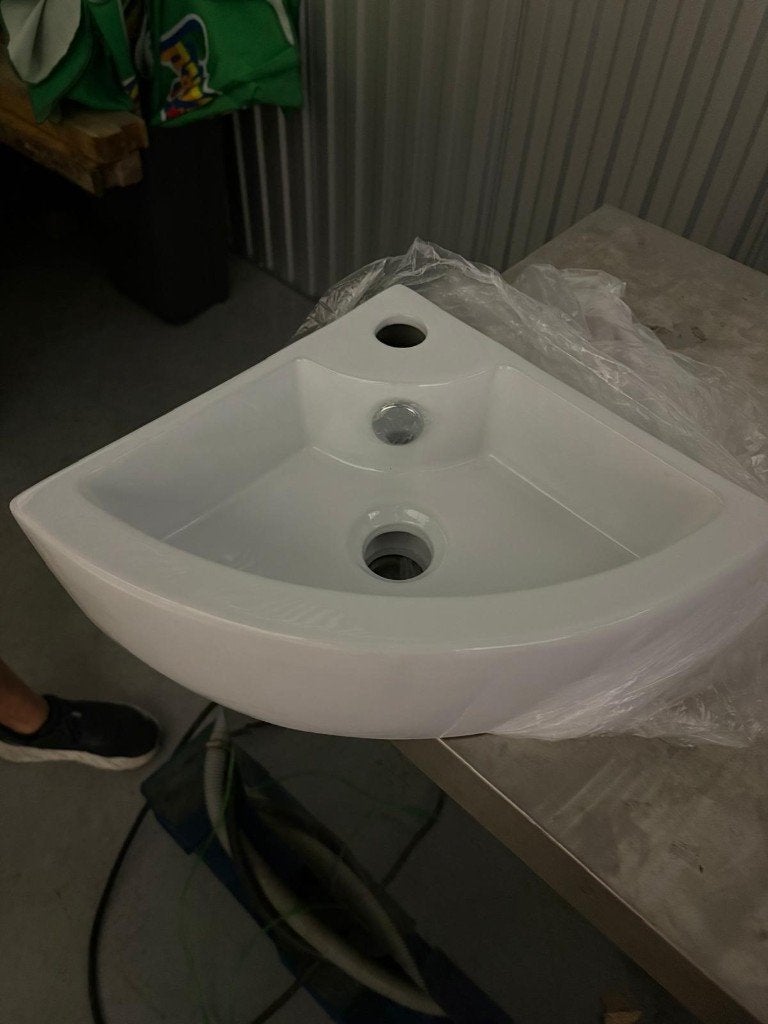 Nieuwe hoekwastafel / hoeklavabo – nieuw in doos, Enlèvement, Neuf, Lavabo