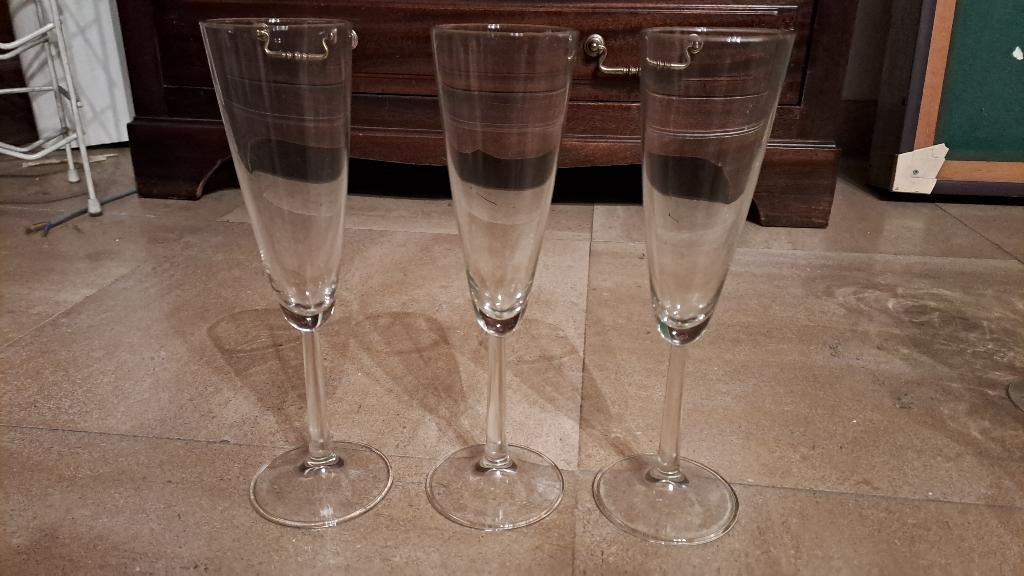 3 champagne glazen, Huis en Inrichting, Keuken | Servies, Ophalen