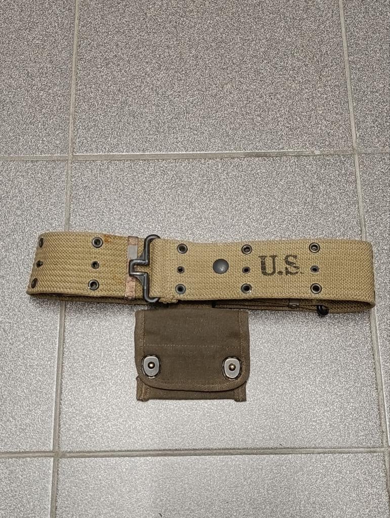 Ceinturon m36 us WW2+étui à boussole, Enlèvement ou Envoi